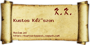 Kustos Kászon névjegykártya